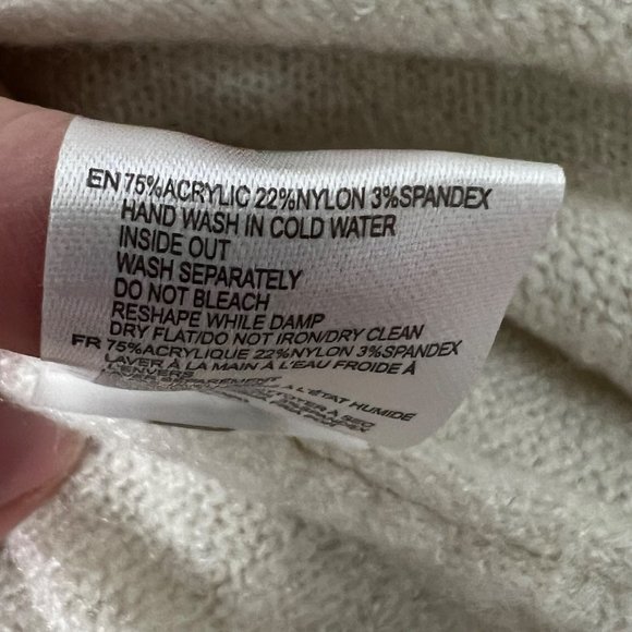 RDI Womens Pearl Essence V Neck Sweater Off White Oversized Tunic size Medium - Picture 11 of 14